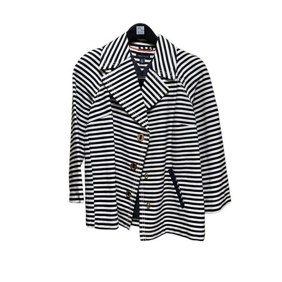 🌟Tommy Hilfiger 🌟Bkack Striped Jacket - Picture 1 of 2